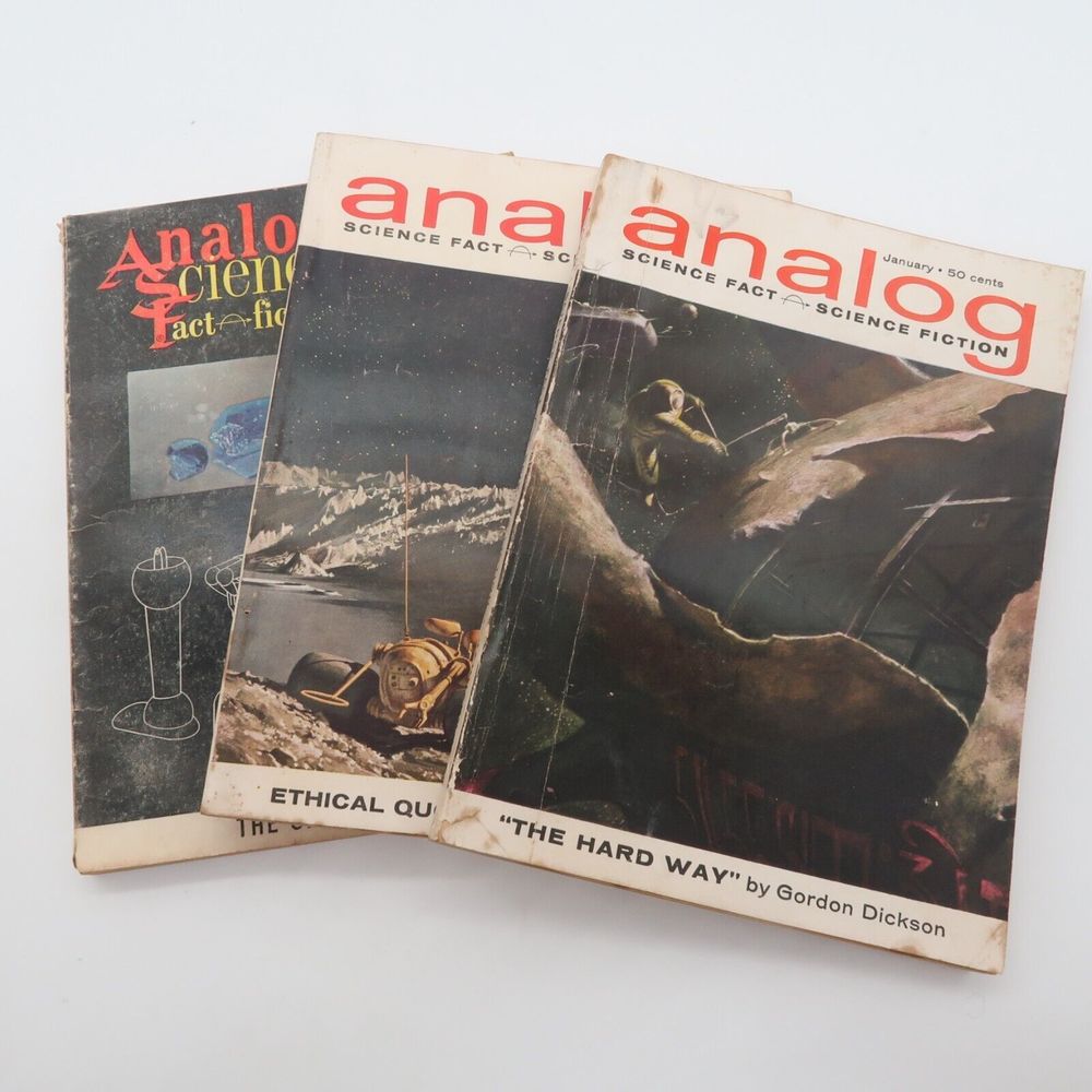 Vintage Analog Science Fiction Magazine Lot of 3 1960-1963 Isaac Asimov Lot #1